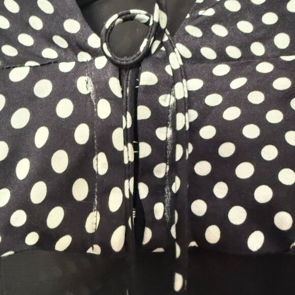 For Love and Lemons Kat Long Sleeve Corset Top Women XS Black‎ Polka Dot - Picture 8 of 12